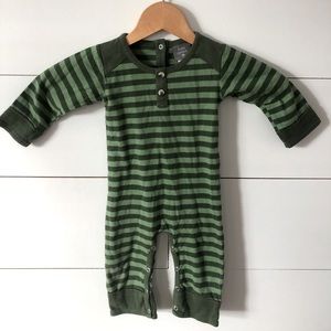 Kate Quinn Organic Green Stripe 12-18 Mo One-Piece